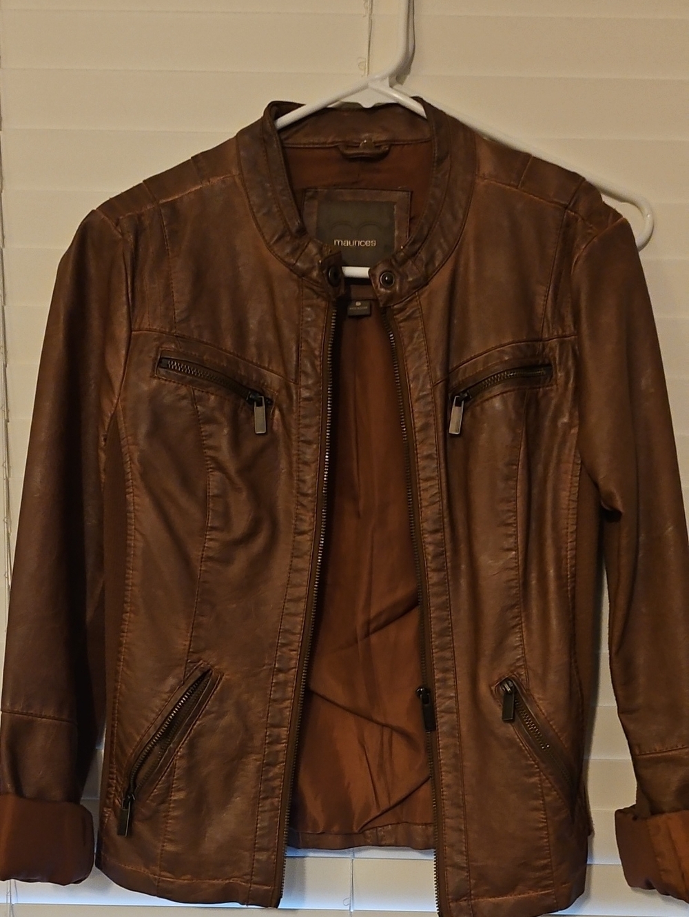 Maurices Brown Faux Leather Bomber Jacket - Women's